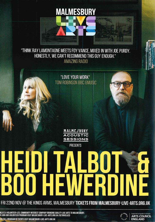 Malmesbury Live Arts - Malmesbury Acoustic Sessions Presents - Heidi Talbot & Boo Hewerdine